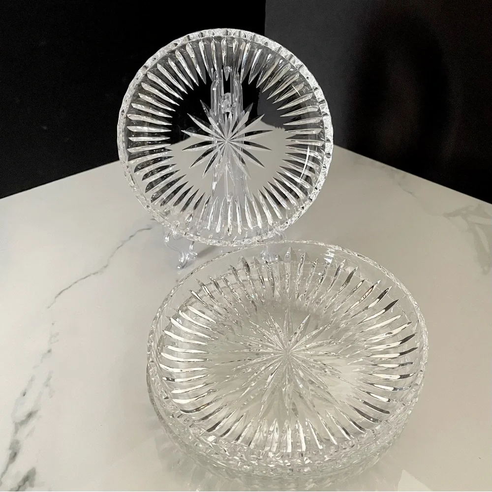 SET of 4 Crystal Party Plates - Kosta Boda